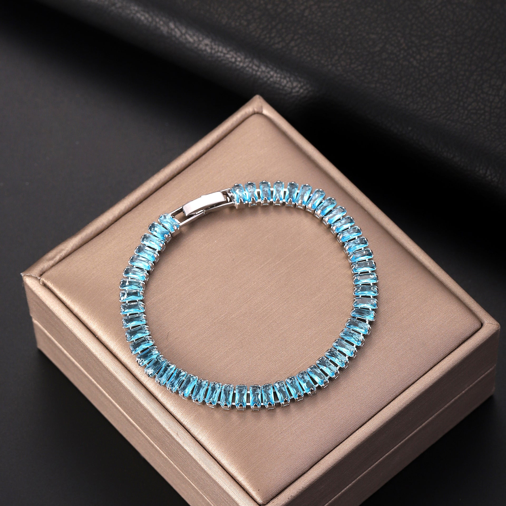 Wholesale Colorful Zircon Tennis Chain Bracelet Fashion Accessory Gift Boutique Resale