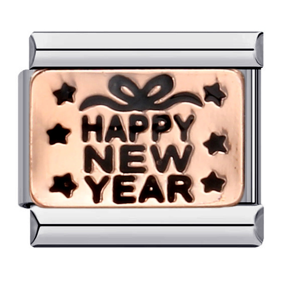 Wholesale Italian Charm Bracelet 9mm DIY Splicing Removable English Combination Stainless Steel Composable Bracelet