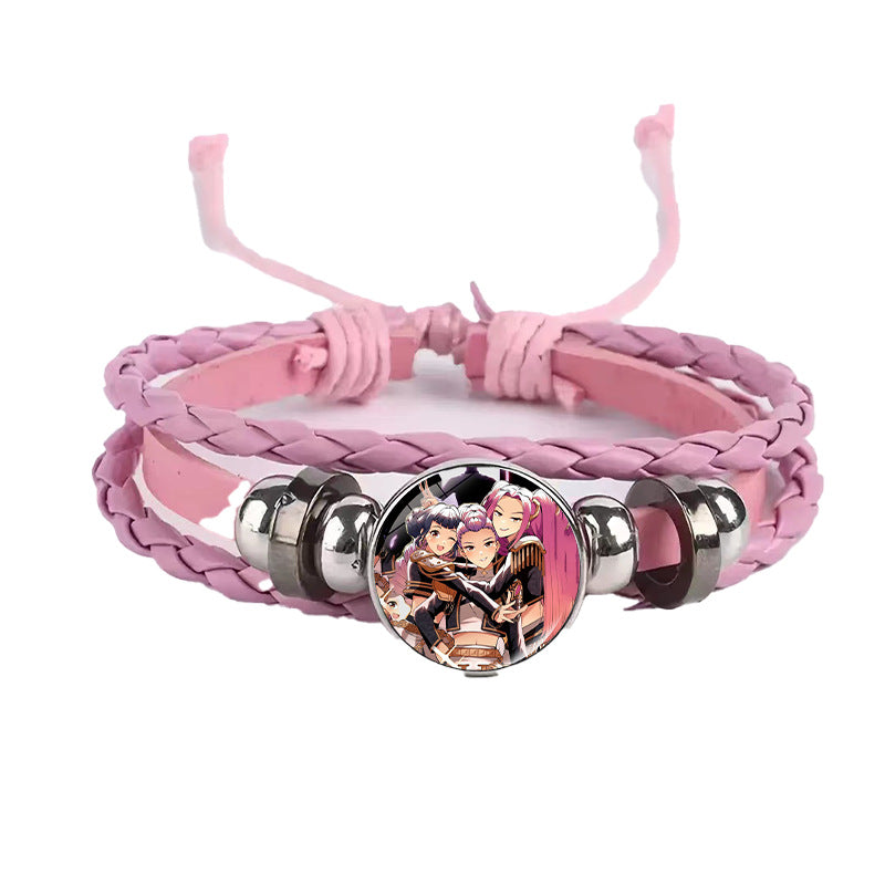 Wholesale Demon Hunter Bracelet Time Gem Bracelet Men and Women All-match Braided Black Bracelet kpop