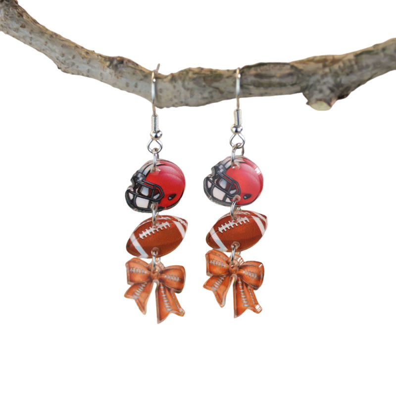 Wholesale sports style ball theme acrylic earrings