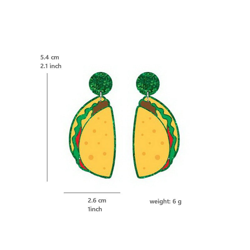 Wholesale Mexican Carnival Day Cinco De Mayo Guitar Horse Hat Wine Bottle Violin Goblin Cactus Acrylic Earrings ACC-ES-XP010