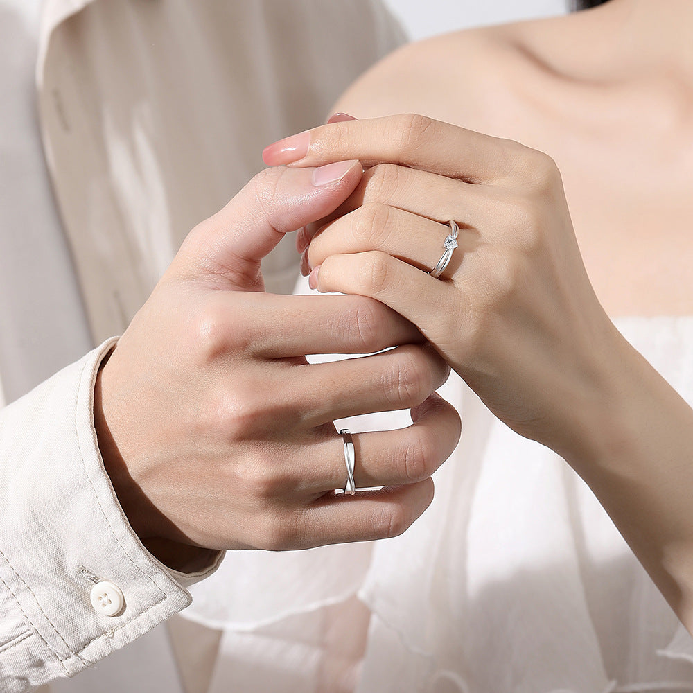 Wholesale Love Couple S925 Sterling Silver Rings