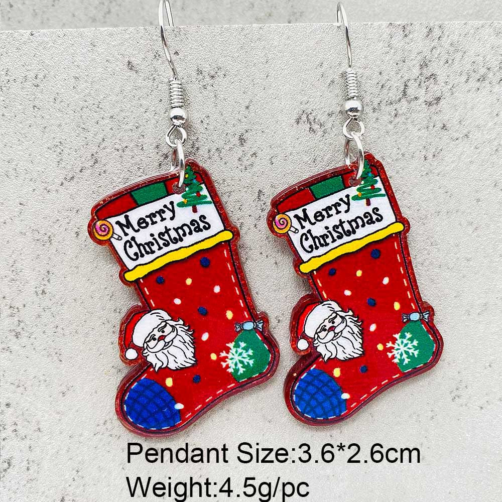 Wholesale Acrylic Christmas Snowflake Santa Earrings ACC-ES-ChenY089