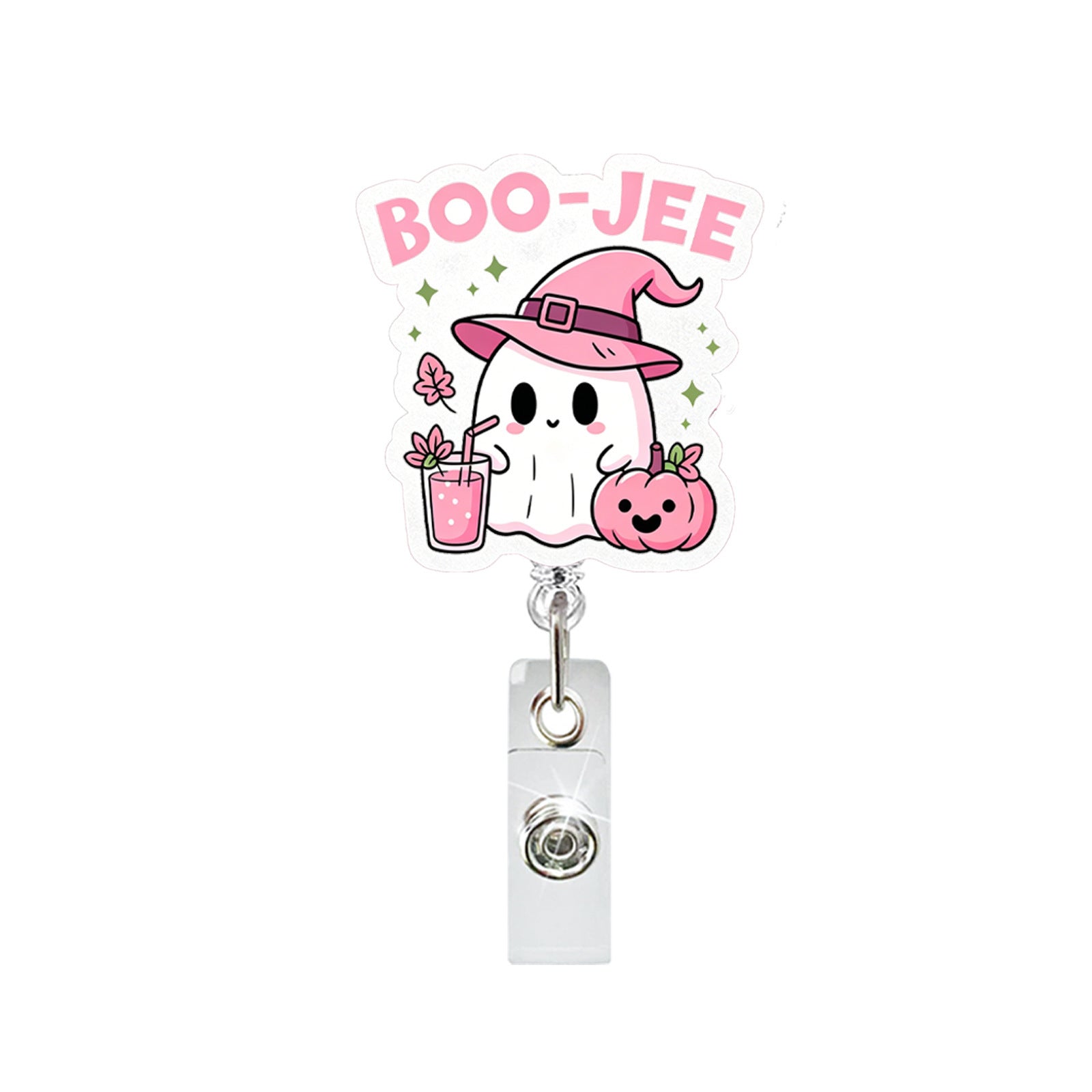 Wholesale  Ghost Candy Color ABS Retractable Badge Reel with Rotating Buckle for ID Holder Everyday Use