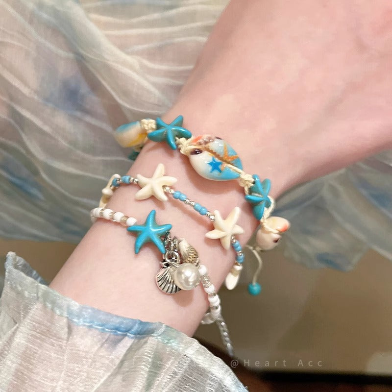 Wholesale Niche Seaside Shell Star Bracelet Alloy Electroplated Beach Vacation Fashion Accessory