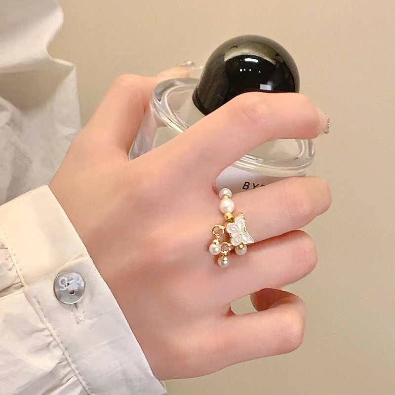 Wholesale  light green Butterfly Shining Opening Ring