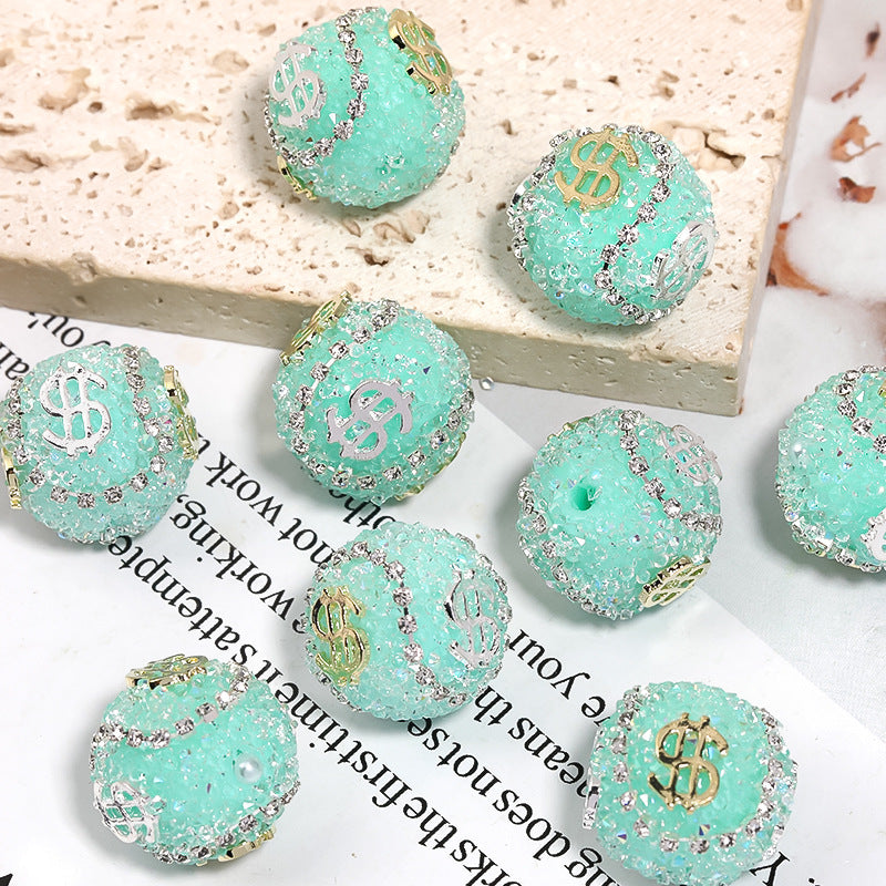 Wholesale of 5pcs Water Diamond USD Sugar Beads Diamond Ball Beads ACC-BDS-BLG010