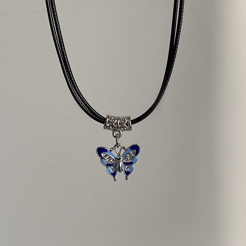 Wholesale Diamond Butterfly Pendant Necklace Clavicle Chain ACC-NE-NS002