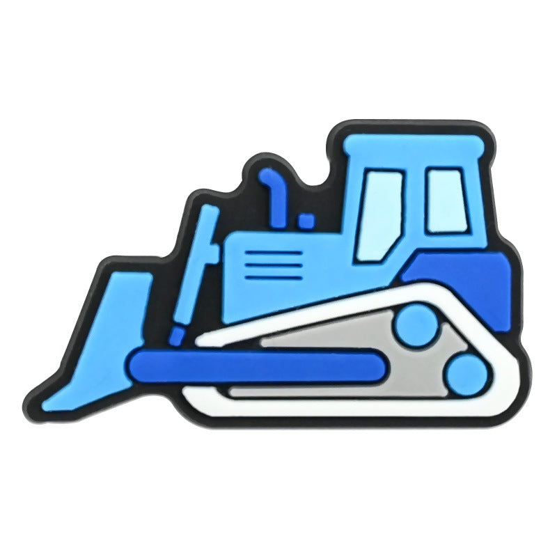 Wholesale Random 100pcs Cartoon construction  PVC Soft Rubber Shoe Buckle Decoration