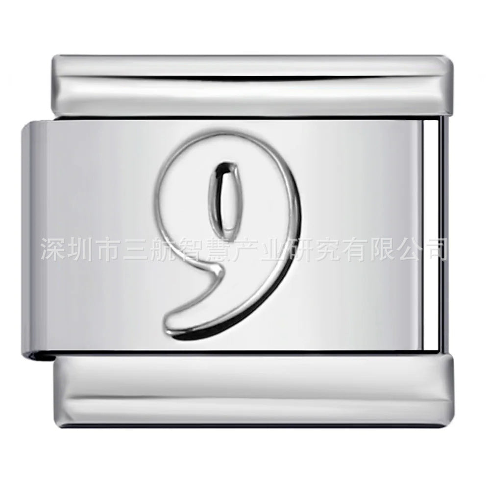 Wholesale Stainless Steel Italian Modular Bracelet Arabic Number Design Trendy DIY Jewelry Accessory Gift Everyday Wear Boutique Resale
