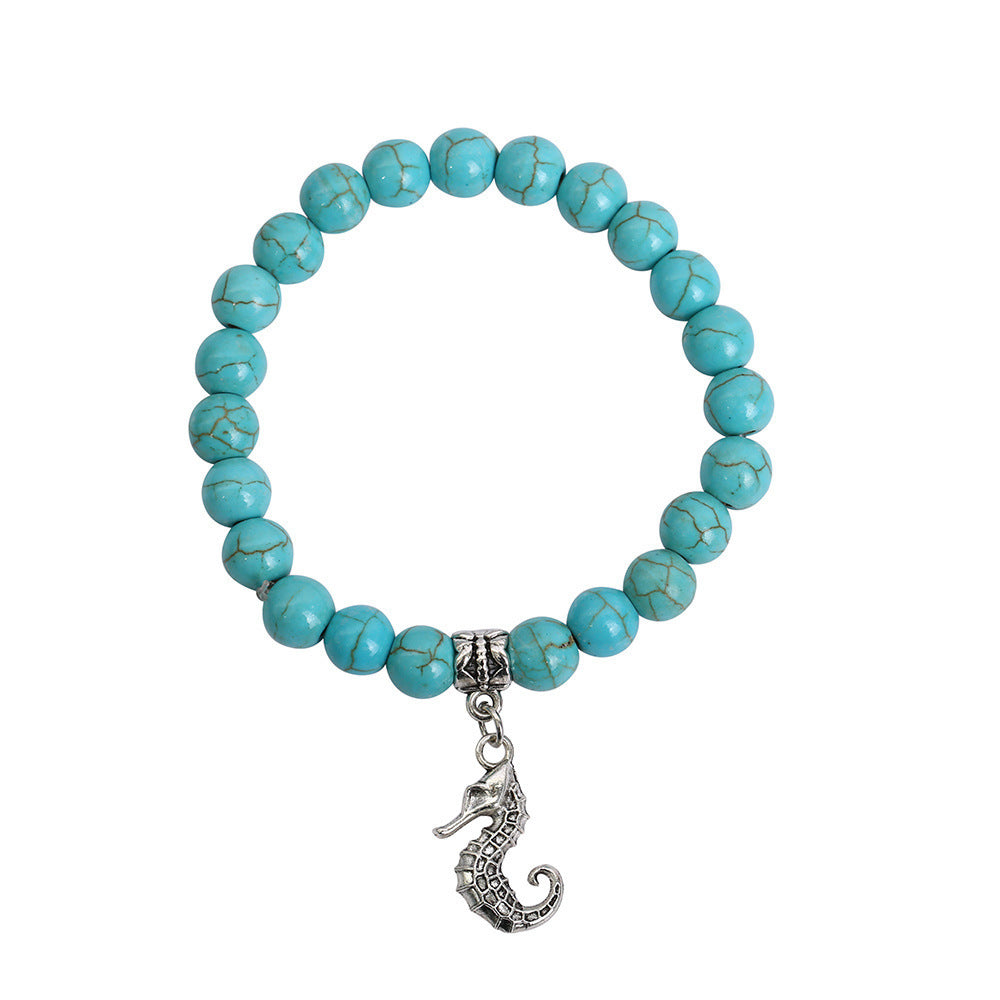 Wholesale Turquoise Beaded Bracelet Beach Turtle Design Travel Commemoration Gift