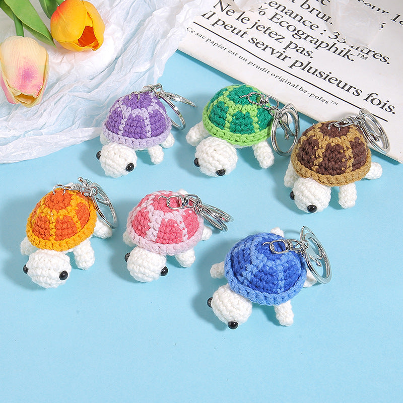 Wholesale Handmade Wool Crochet Doll  Woven Wool Turtle Keychain