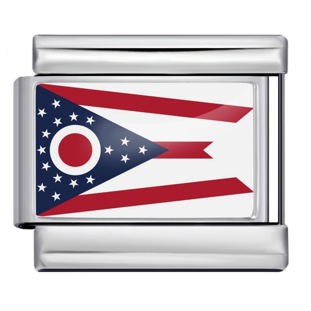 Wholesale 9mm Italian Charm Starter Bracelets DIY Flag Series Stainless Steel Composable Bracelet