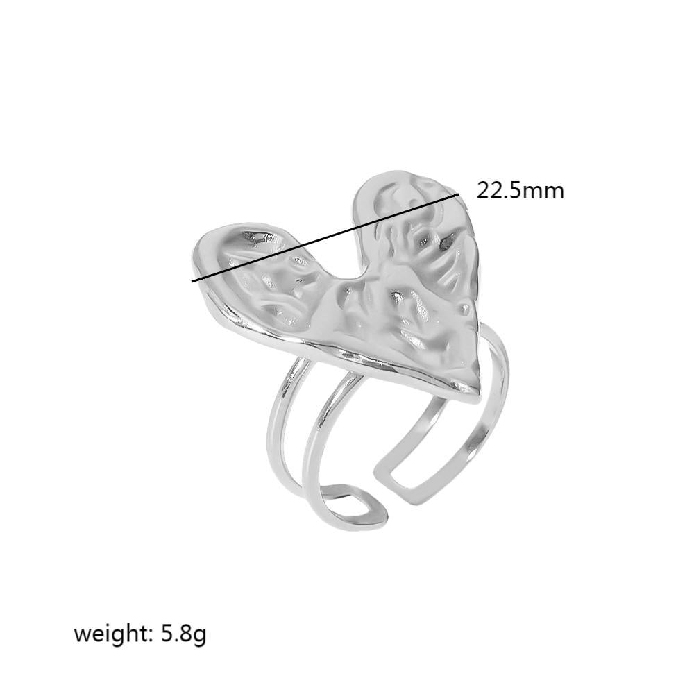 Wholesale Vintage 18K Gold Stainless Steel Lava Love Jewelry Set Hearts Rings Titanium Rings ACC-RS-LiQuan001