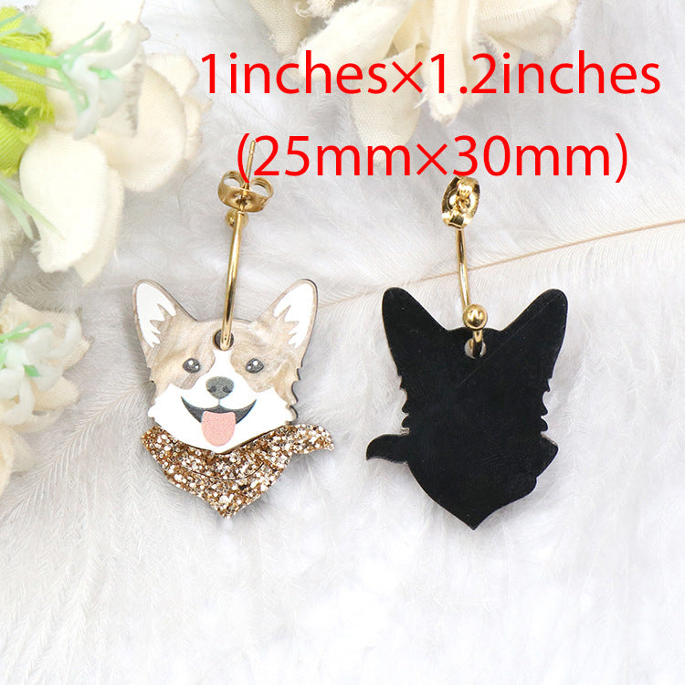 Wholesale 5pcs Ke Jin Furry Cute Animal Acrylic Earrings Cute Earrings ACC-ES-XiaoYan056