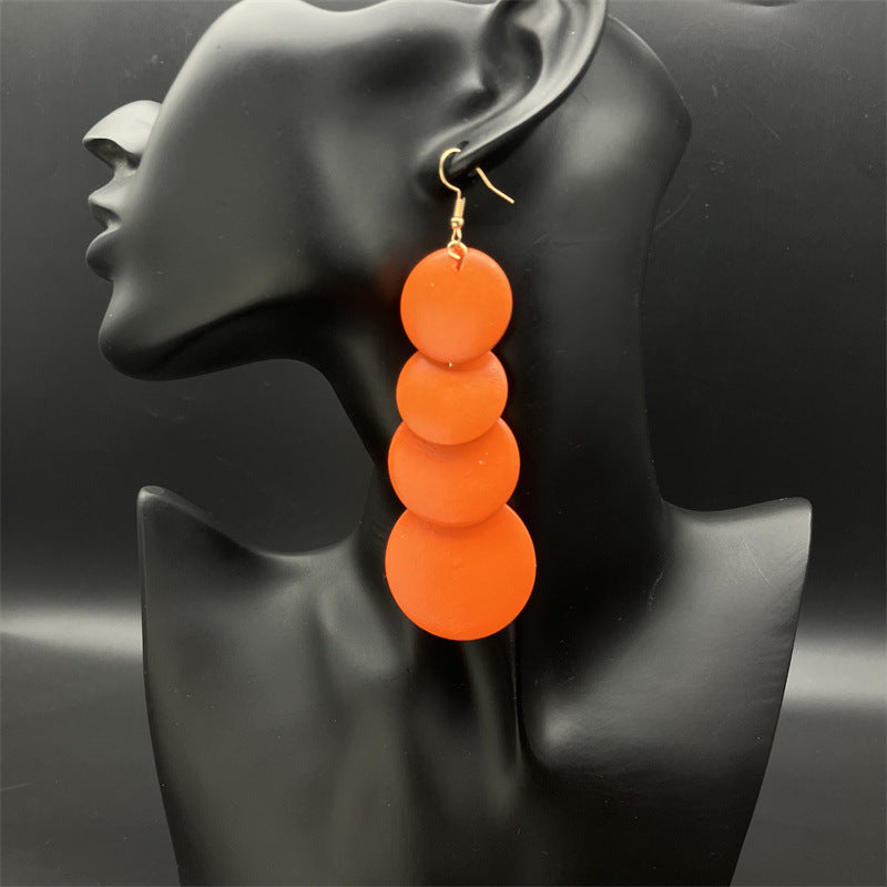 Wholesale Vintage Ethnic Style Round Earrings Wood Earrings ACC-ES-FX015