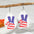 Wholesale American flag  Independence Day PU leather earrings