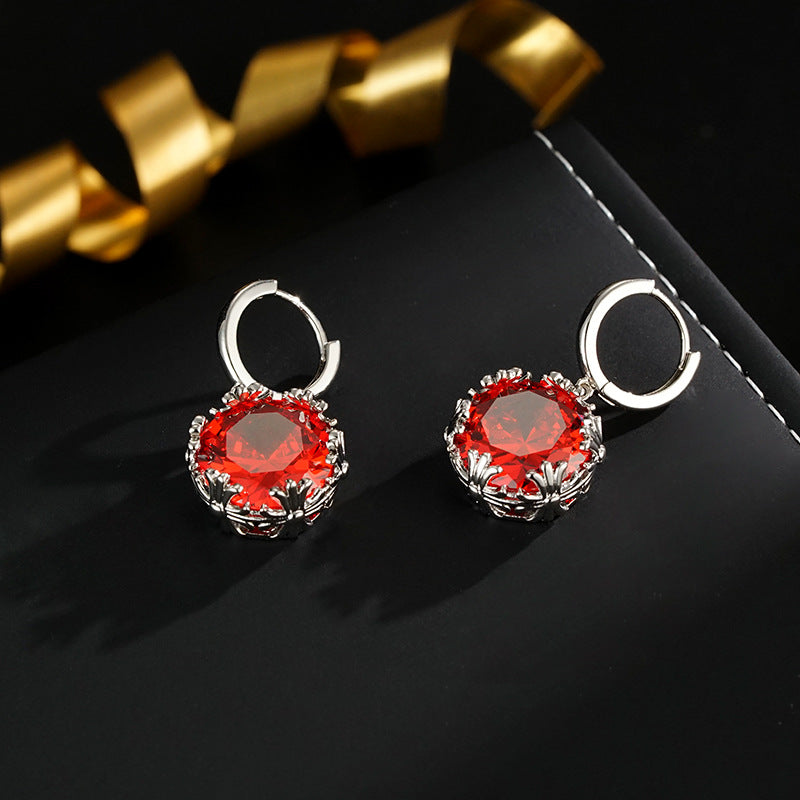 Wholesale s925 classic fashion light luxury  red earrings