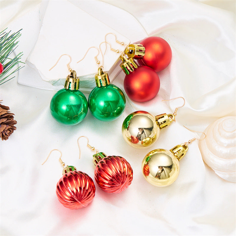 Wholesale Geometric Ball Christmas Light Bulb Colorful Earrings