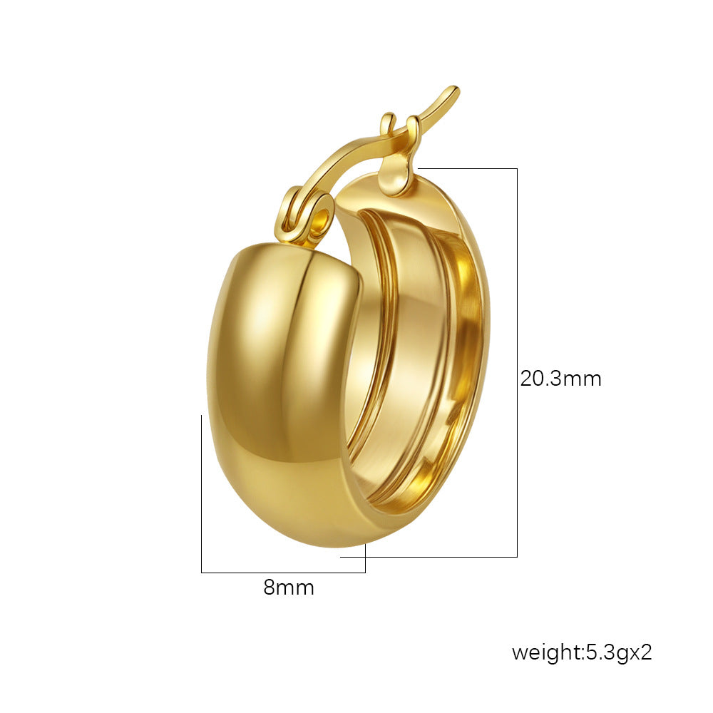 Wholesale Stainless steel C-shaped earrings