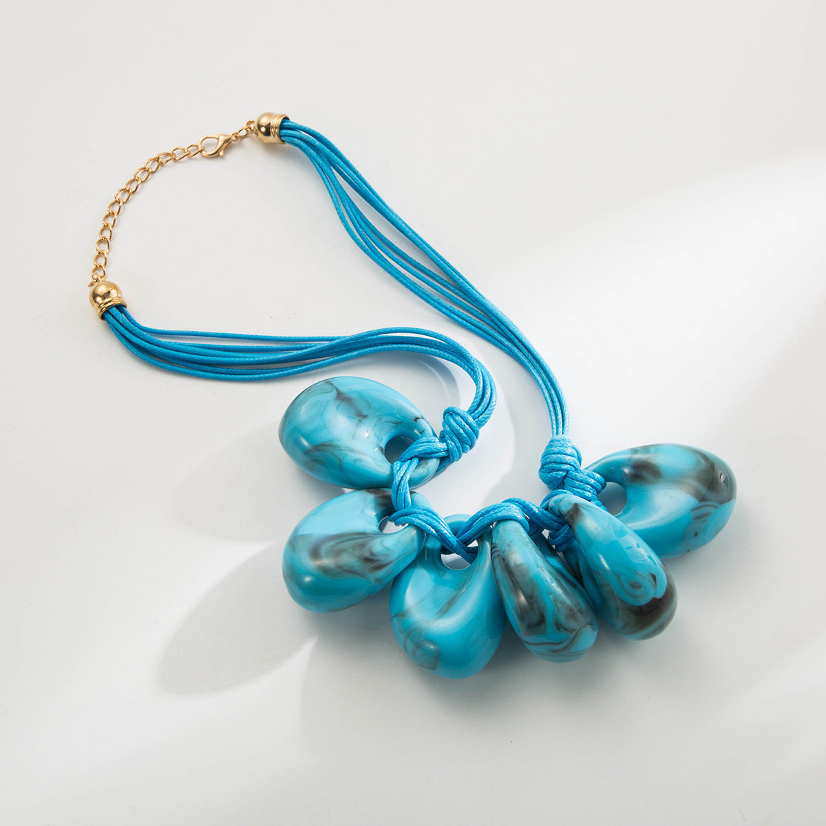 Wholesale  Stylish Exaggerated Retro Resin Smudged Pendant Necklace Niche Design Clavicle Chain