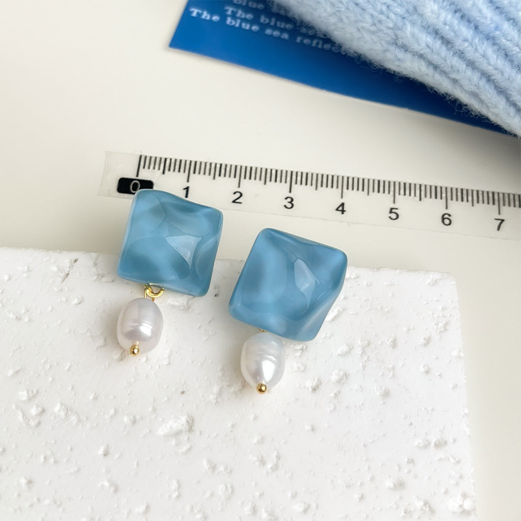 Wholesale blue oil earrings