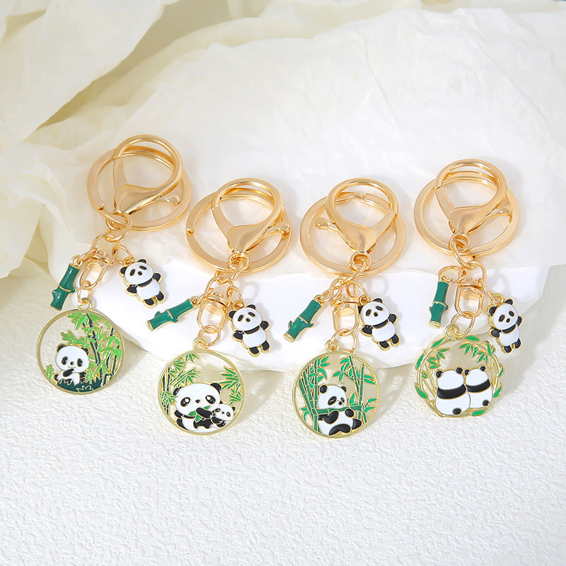 Wholesale  Panda  Cute Cute Cute Cartoon Metal Keychain