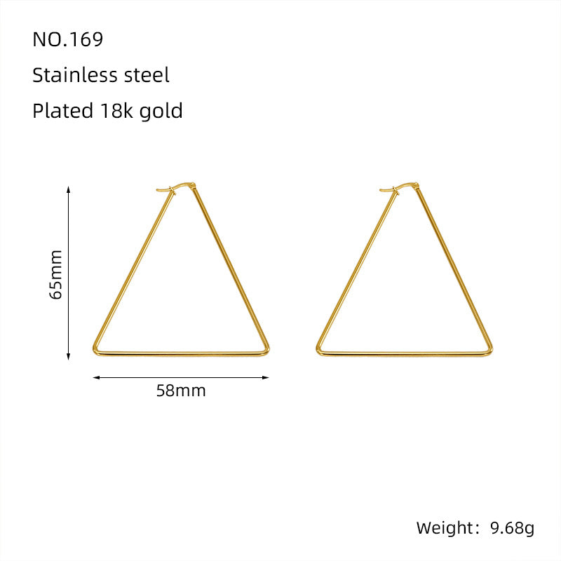 Wholesale Stainless steel geometric earrings exaggerated triangle earrings