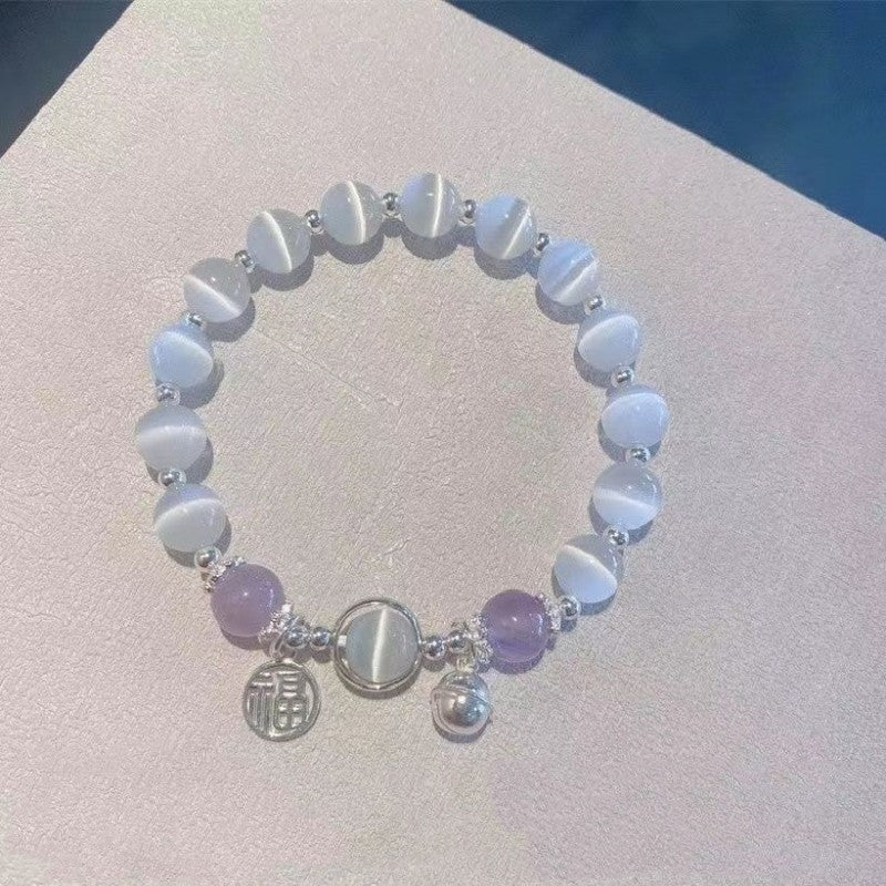Wholesale Imitation Cat Eye Purple Lucky Bracelet Trendy Fashion Accessory