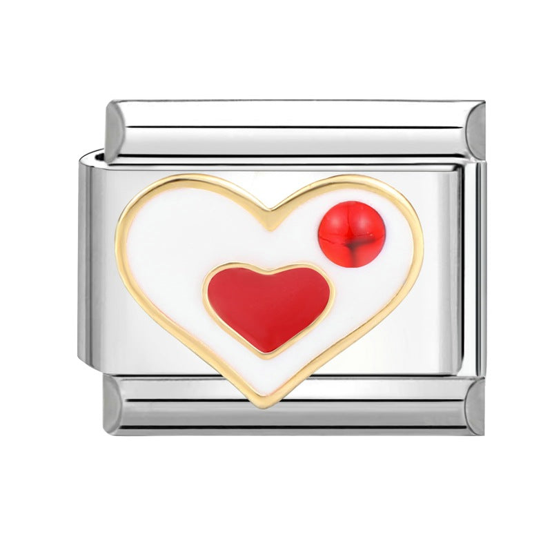 Wholesale Italian Charm Bracelet 9mm DIY Splicing Cute Cartoon Titanium Steel  Composable Bracelet