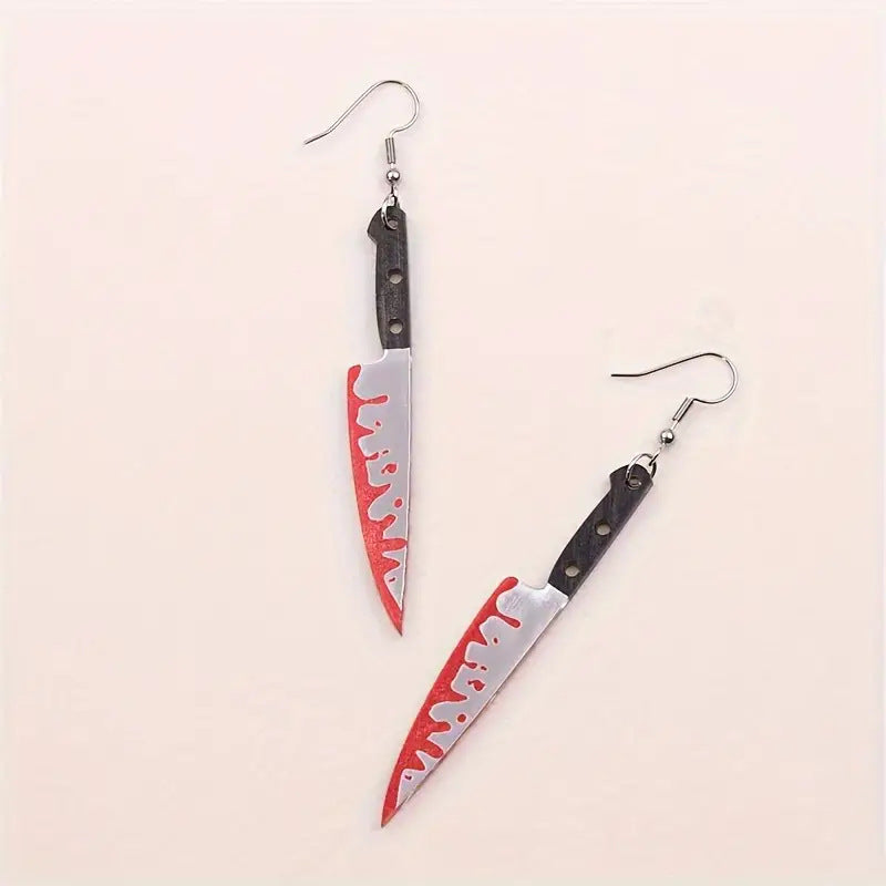 Wholesale Halloween Bloody Knife Earrings