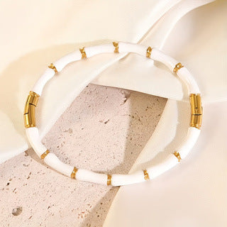 Wholesale oil-dripped bamboo-joint stainless steel bracelet