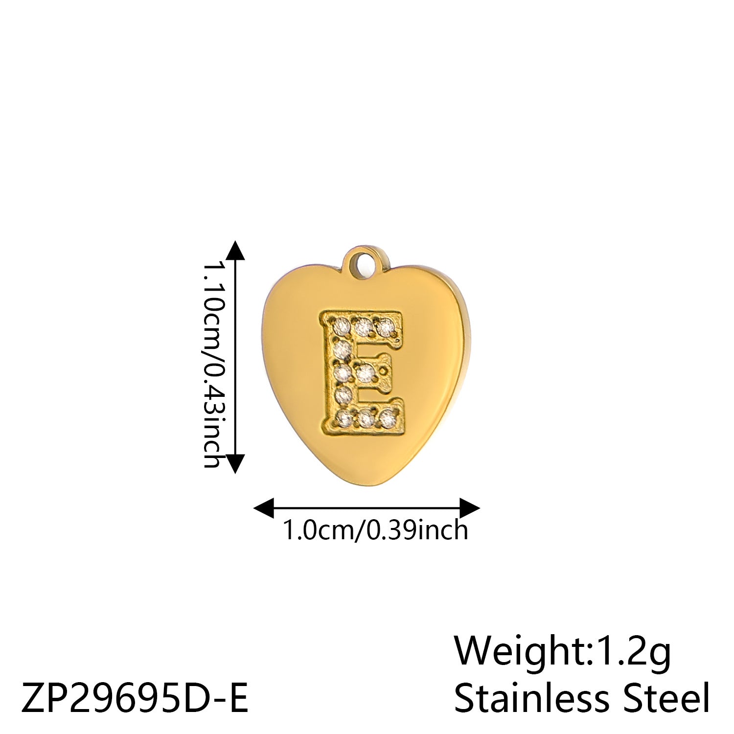 Wholesale Zirconium Love 26 Letter Stainless Steel Pendant