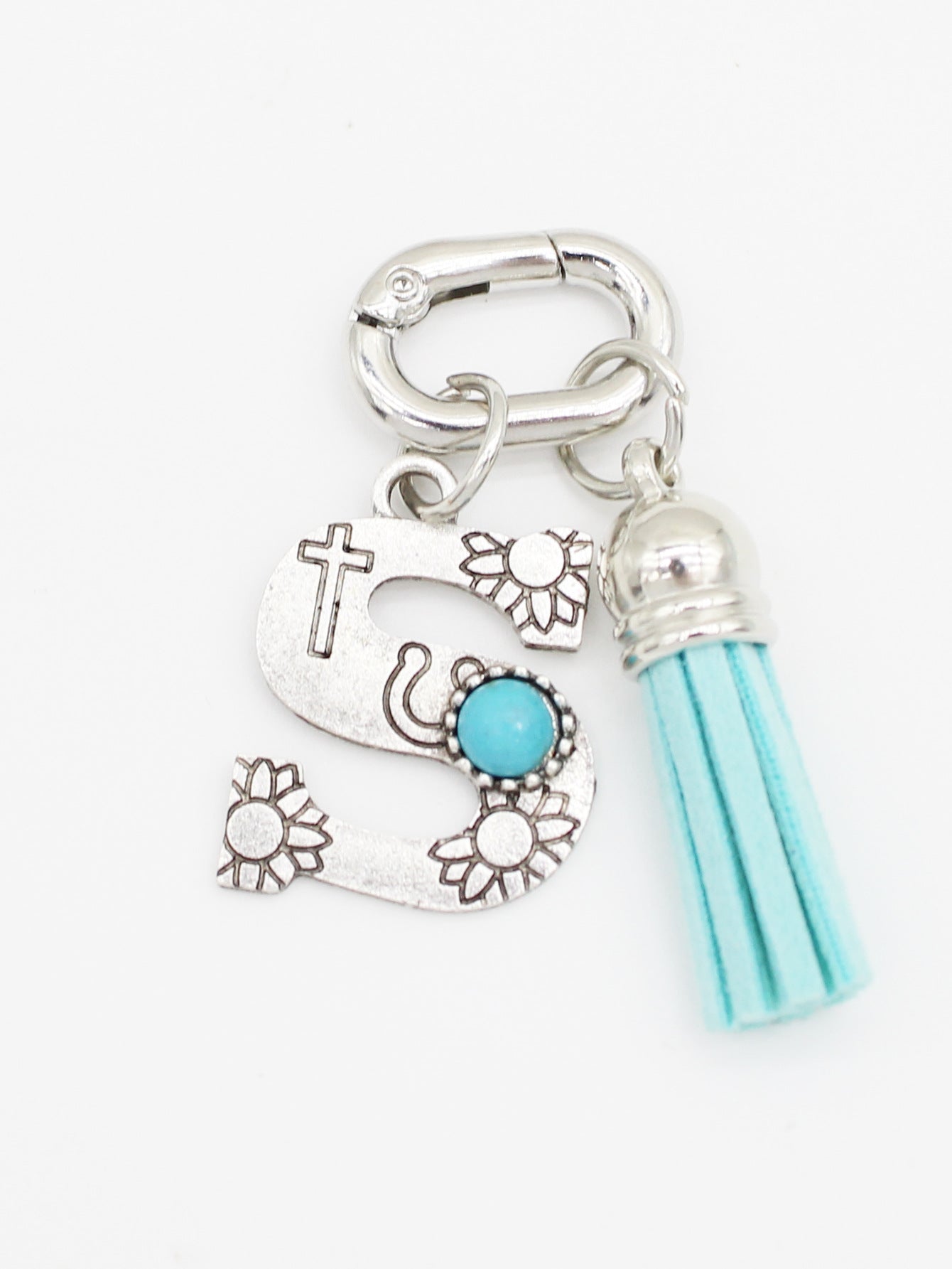 Wholesale New Ethnic Style Turquoise 26-Letter Tassel Shoe Bag Pendant Jewelry