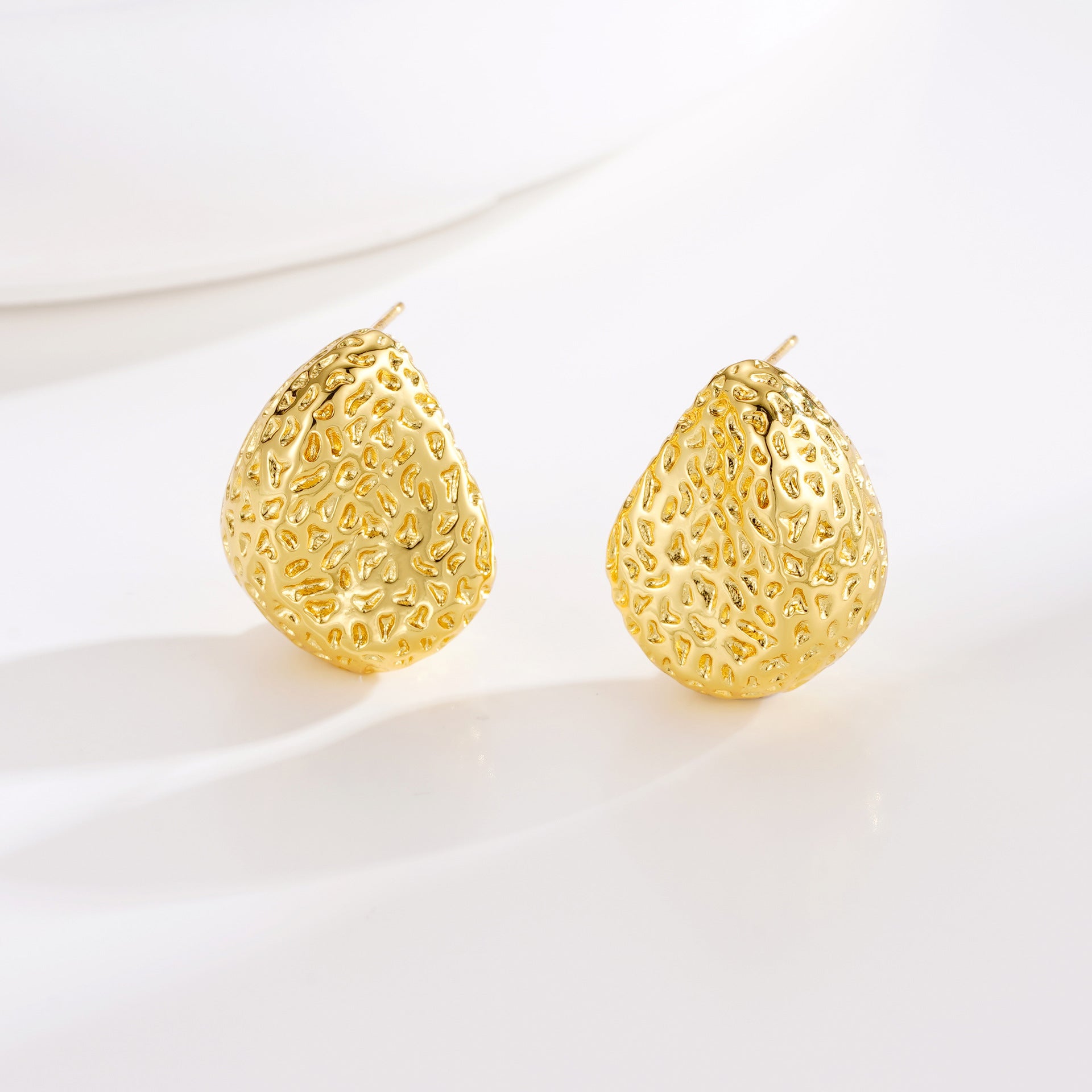 Wholesale  Irregular Lava Irregular  Plated Drop Earrings