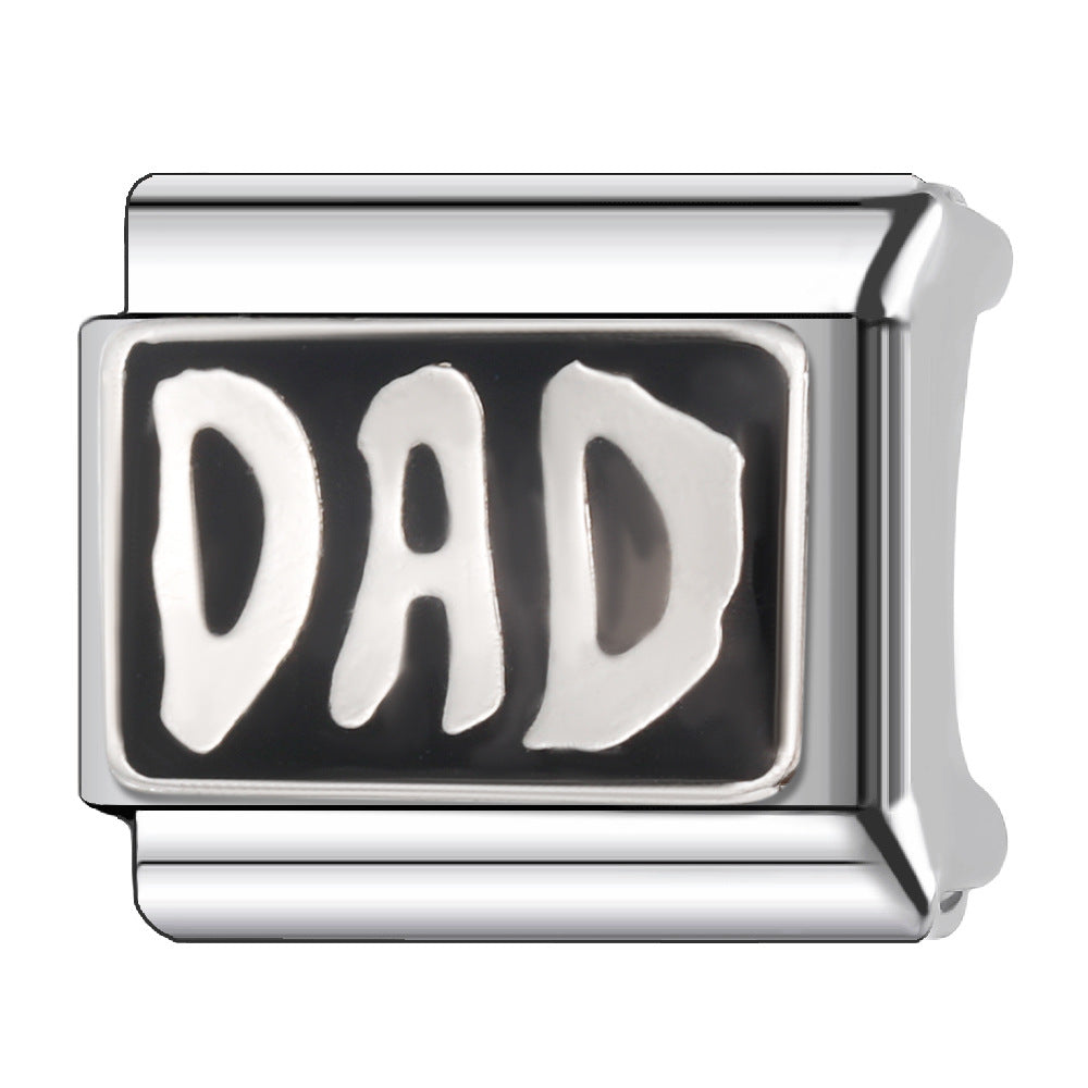 Wholesale Italian Charm Bracelet 9mm DIY Splicing Creative Pattern Stainless Steel Composable Bracelet