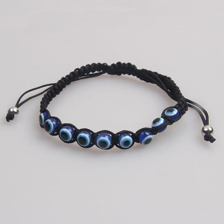 Wholesale Turtle Elephant 9 Round Beads Blue Eyes Red Rope Woven Adjustable Bracelet