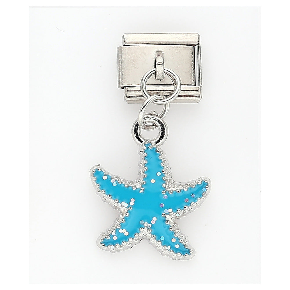 Wholesale 10pcs Italian Charm Bracelet 9mm DIY Splicing Cherry Pepper Flower Pendant Stainless Steel Composable Bracelet