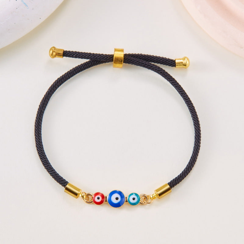 Wholesale Blue Demon Eye Alloy Adjustable Bracelet