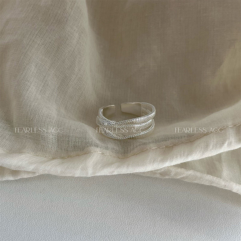Wholesale  Vintage Multi-Layer Wrapping Micro-Set Open Ring