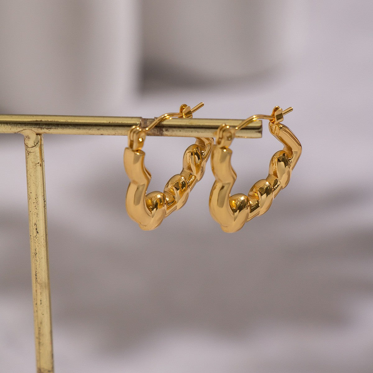 Wholesale Trendy 18K Gold Plated Stainless Steel Floral Earrings Set for Women Boutique Resale Jewelry Accessory