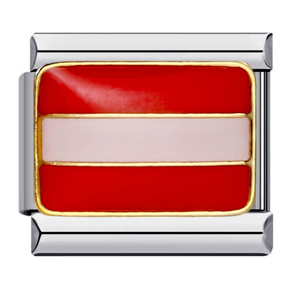 Wholesale 9mm Oil Drop Flag DIY Italian Charm Bracelet ACC-BT-QiYing023