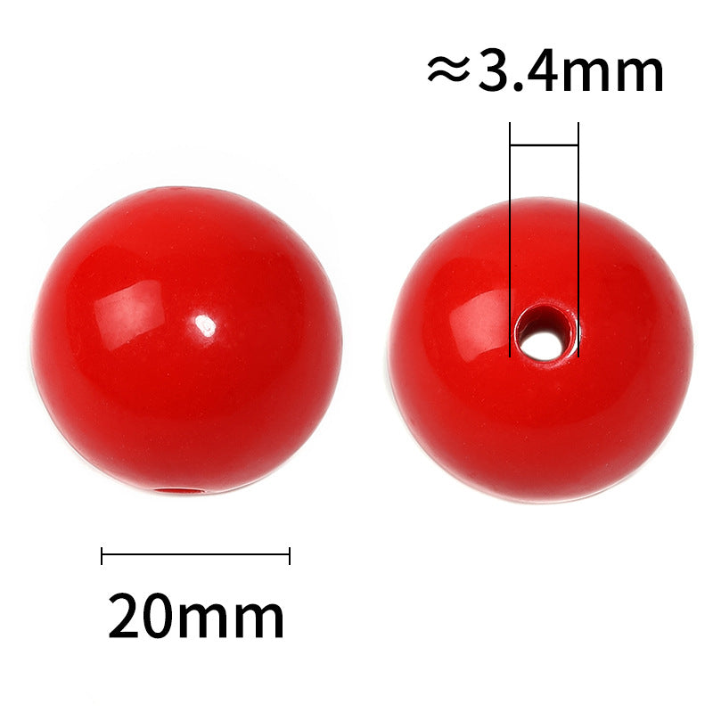 Wholesale 50pcs 20mm Solid Color Acrylic Round Beads Solid Color Straight Hole Beads Diy Accessories ACC-BDS-BLG051