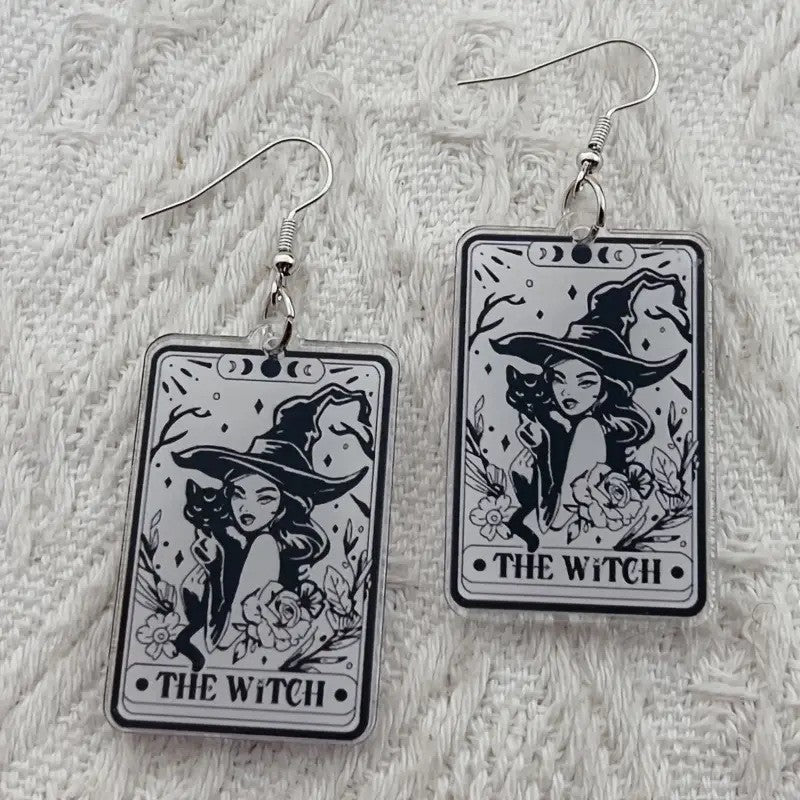 Wholesale Cartoon board game playing cards tarot acrylic earrings