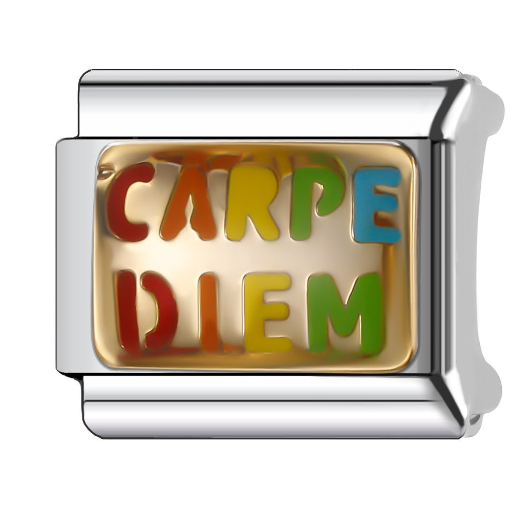 Wholesale Italian Charm Bracelet 9mm DIY Splicing Creative Pattern Stainless Steel Composable Bracelet