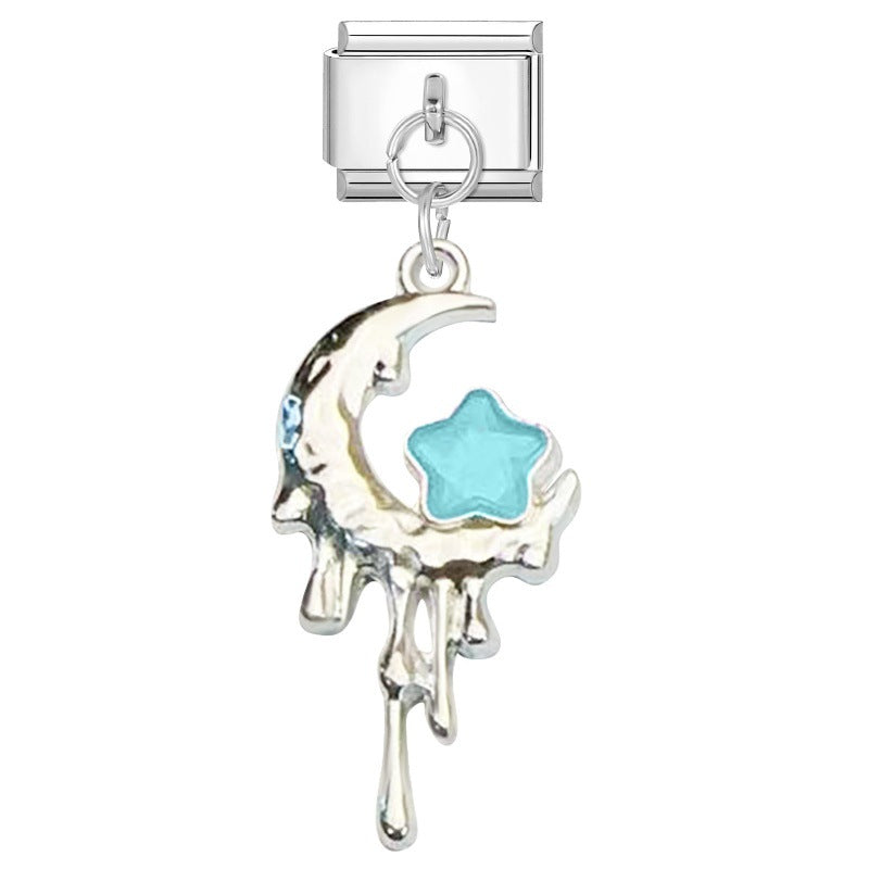 Wholesale Italian Charm Bracelet 9mm DIY Pink Purple   Creative Stainless Steel Composable Bracelet