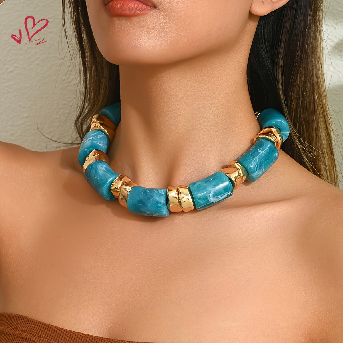 Wholesale Bohemian style irregular acrylic necklace