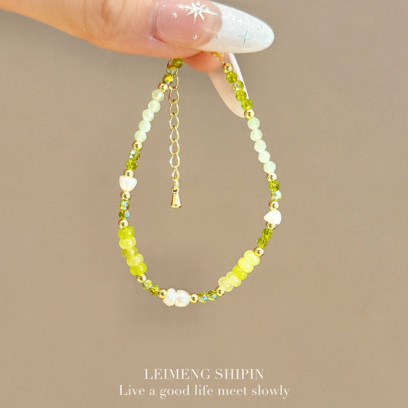 Wholesale  Green Beaded Pearl Bracelet