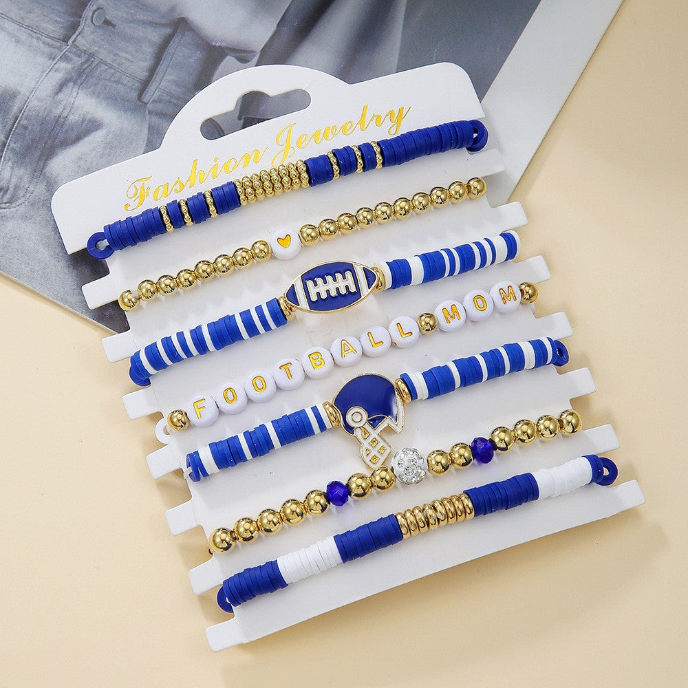 Wholesale  Rugby suit Multi-layer Stacked Love Letter Soft y Bracelet