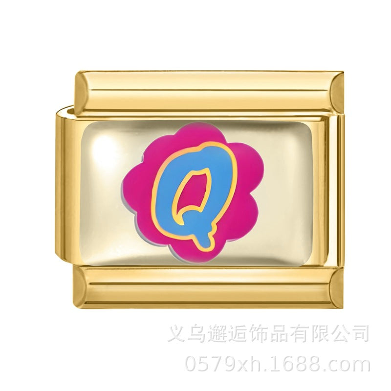 Wholesale 9mm Italian Charm Starter Bracelets DIY Letter Series Stainless Steel Composable Bracelet